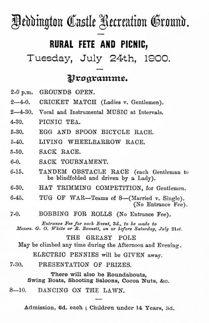 Fete and Rural Picnic, Castle Grounds, 1900