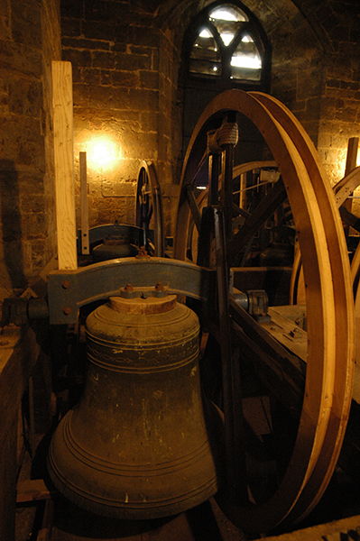 Close up showing wheel and headstock