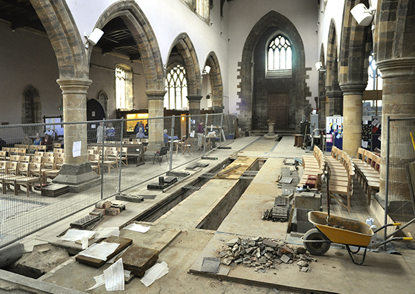 Radical transformation of the church interior 