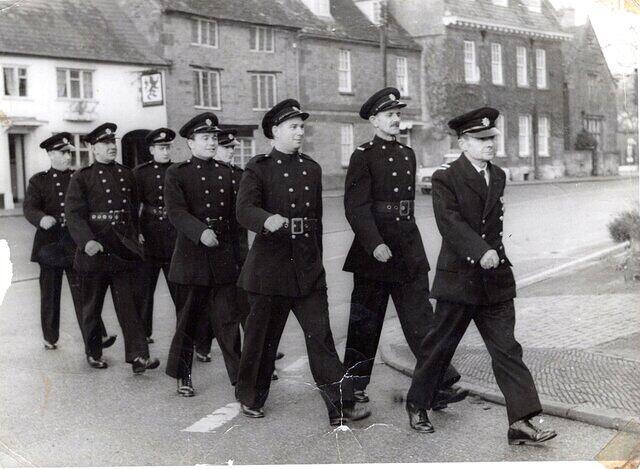 Deddington Fire Service - parading on Remembrance Sunday