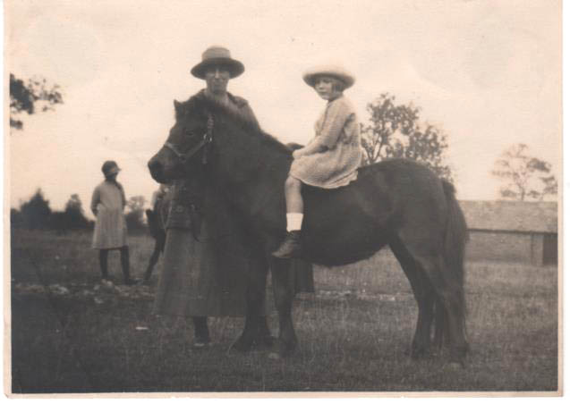 On her pony