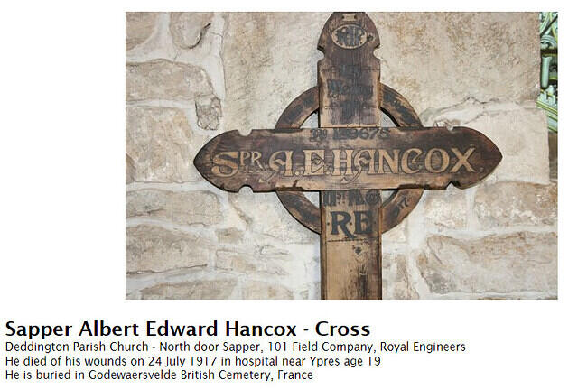 Albert Edward Hancox cross