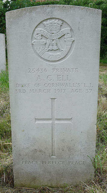 Pte Alfred Ell - Gravestone