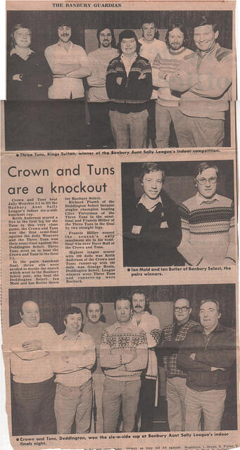 Aunt Sally awards in the Crown & Tuns