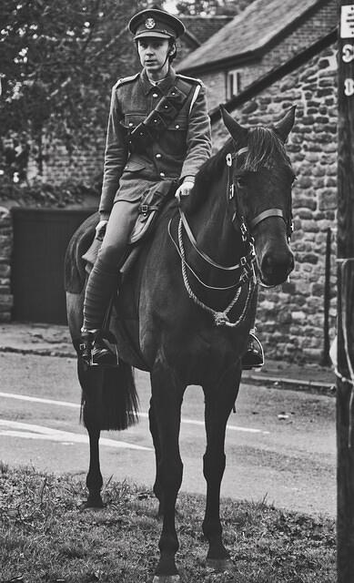 A local firefighter with her horse George