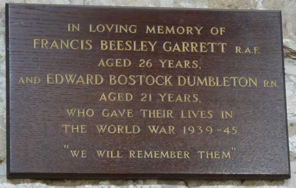 wooden memorial in church