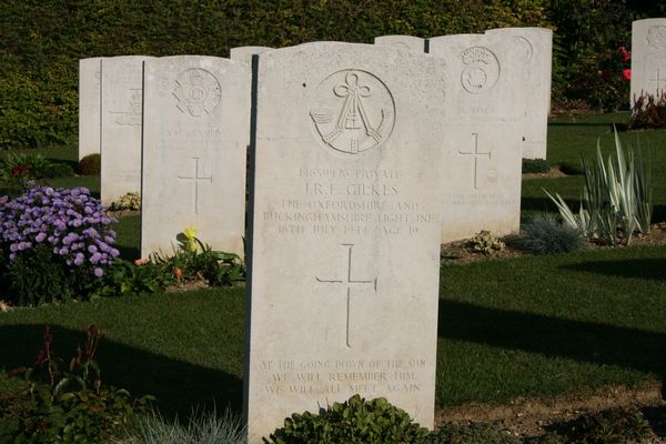 Pte John Richard Frederick  Gilkes- Gravestone