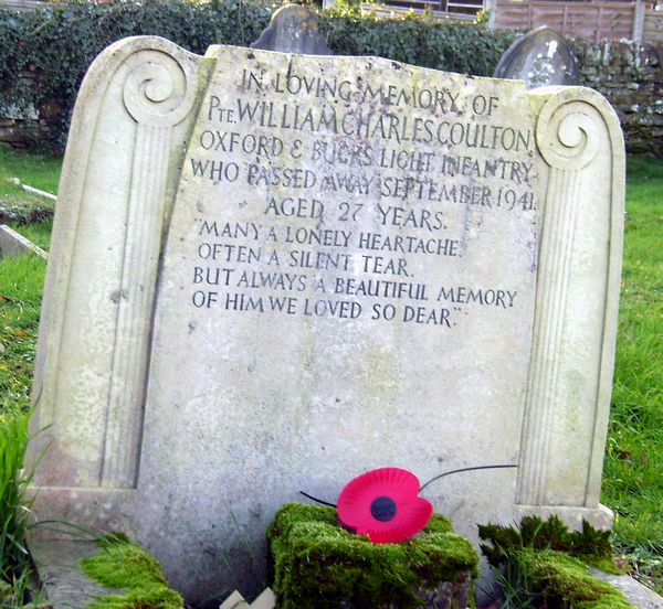 Pte William Charles Coulton - Gravestone