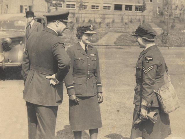 Peggy with the Duchess of Gloucester and Group Captain Modin