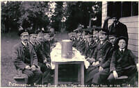 Horley Prize band at tea on the Castle Grounds