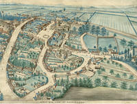 Bird's eye view of Deddington from the south by Joseph Wilkins, pre-1863