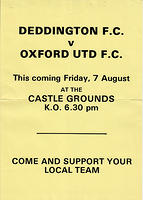 Poster for DTFC centenary match against Oxford United, 1988