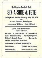 Poster for DTFC six-a-side competition and fete, 1974