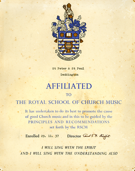 Royal School of Church Music certificate