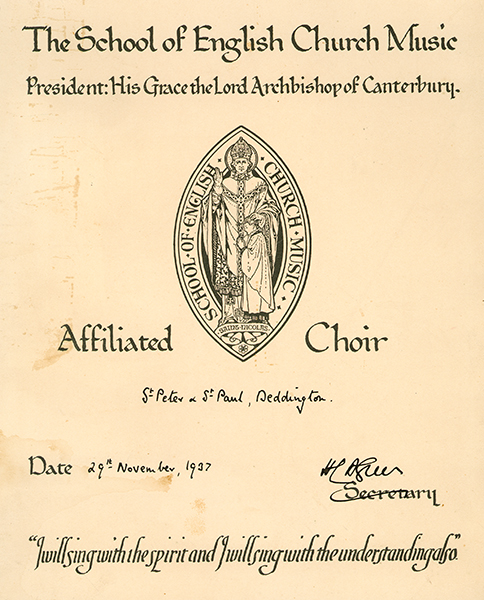 School of English Church Music certificate