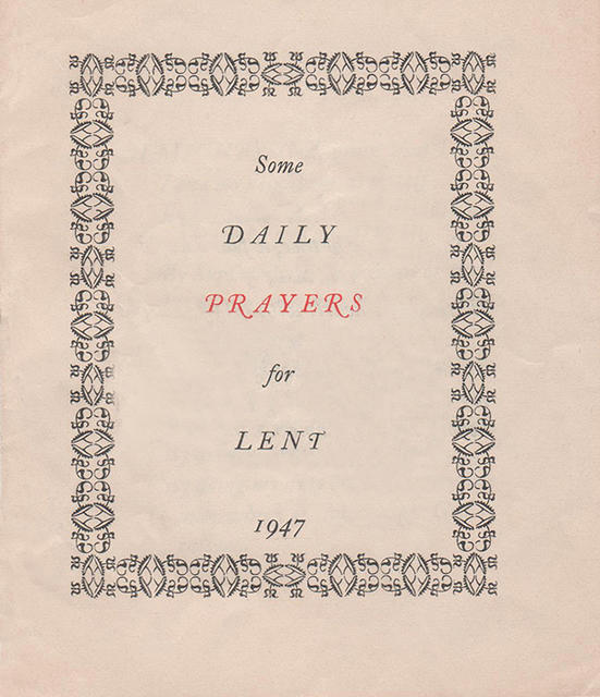 Daily prayers for Lent, 1947