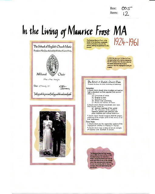 Leaflet on Maurice Frost