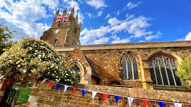 May: St Peter and St Paul Church during the late Queen's Platinum Jubilee