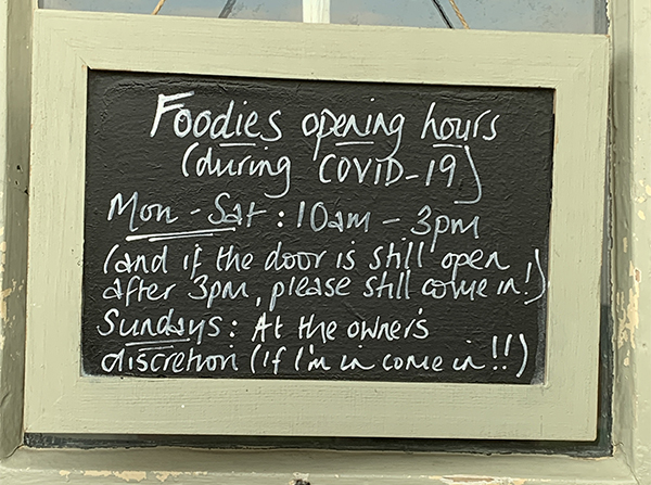 Foodies opening hours