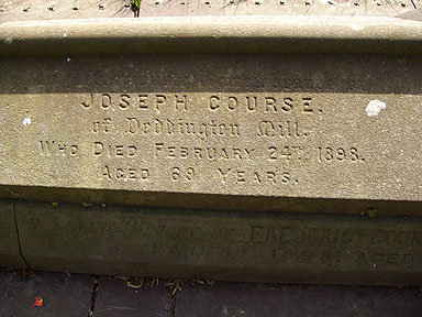 Joseph Course - Grave inscription