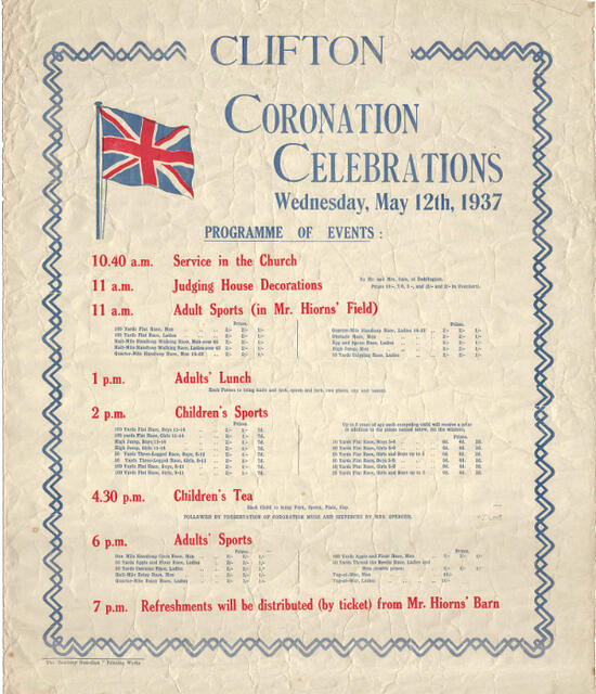 1937 Clifton's Coronation Poster