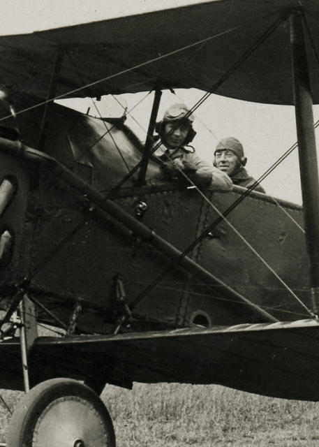 Geoffrey Bowler in his Bristol aircraft. 1922.
