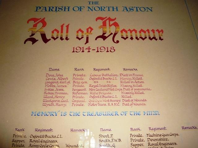 N Aston Church War Memorial - Norman  Sykes