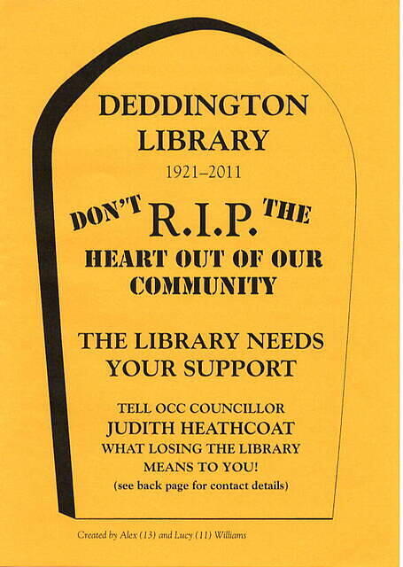 Flyer for Save the Library campaign