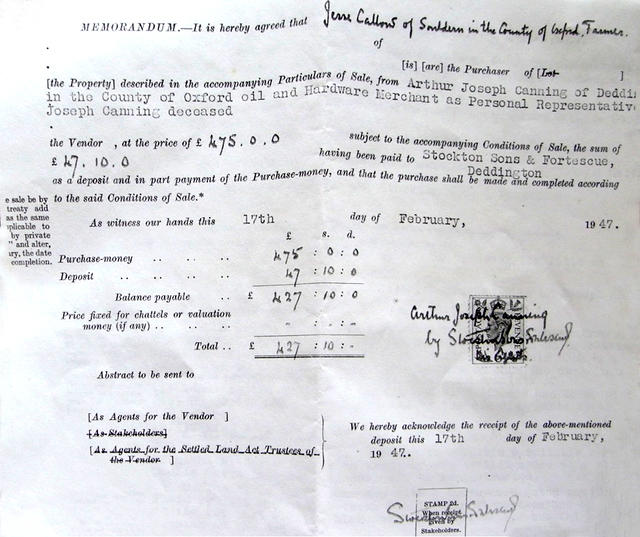 Details of invoice of 1947 sale
