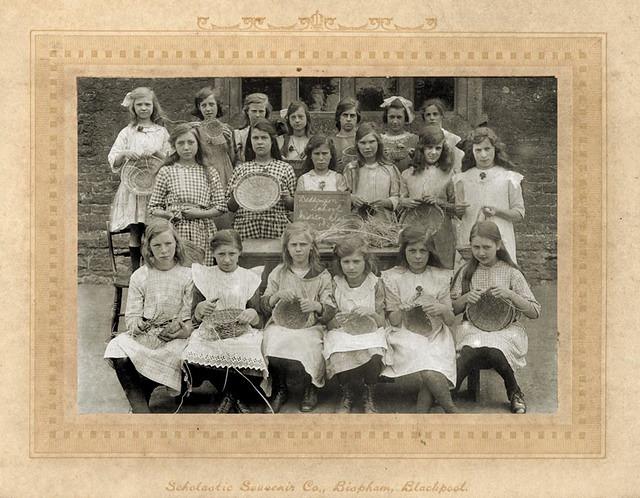 1923 girls' basket-making class
