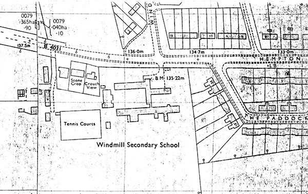 Windmill School  on OS map