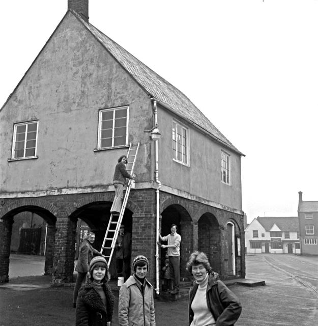 Preparing to redecorate the Town Hall c1975