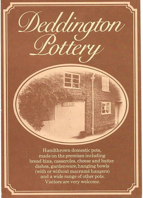 Flyer for Deddington Pottery