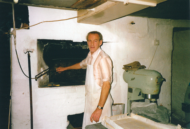 John Wallin at the bread oven