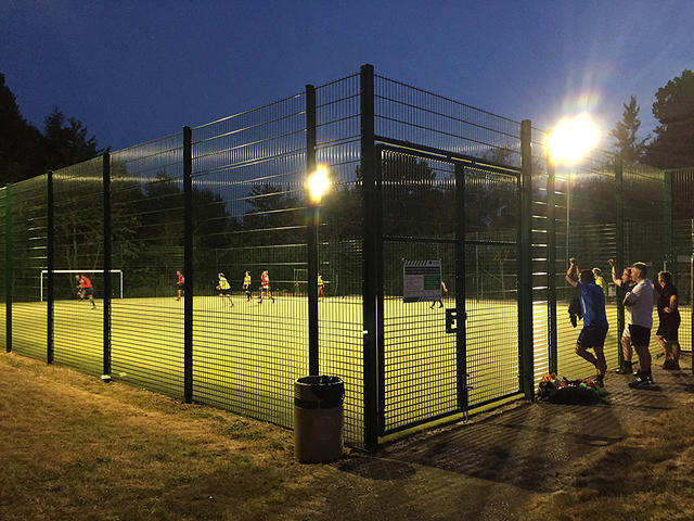 The floodlit all-weather court