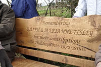 Bench commemorating Ralph and Marianne Elsley and their work in Deddington