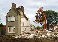 Demolition of the old vicarage, Earl's Lane, 2007
