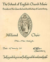 School of English Church Music certificate