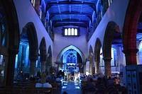 Dramatic lighting in the Church at Deddington Festival Jazz evening