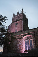 Neil Skinner's lighting of Deddington Church at the 2025 Festival