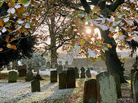 November: A frosty churchyard, St Peter and St Paul Church