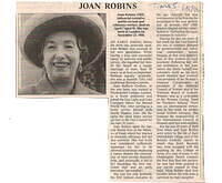 Joan Robins OBE, instigator of the granting of arms to the Parish