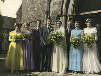 The wedding group of Mary and Lawrence Wallin