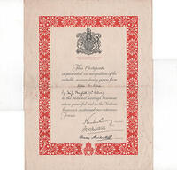 Miss Profitt Certificate of Service Freely Given 1942-44