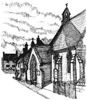 Hempton Church (line drawing by Maureen Dew)