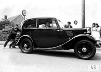 Archway Garage owner Len Plumbe and his Morris 8