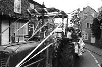 Brian Fuller's tractor  leads the school float