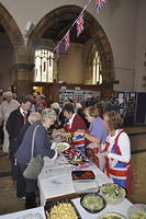 Serving tea in the church