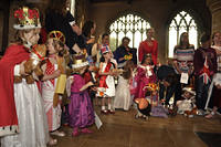 Line-up for the littlies' fancy dress competition