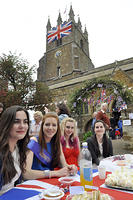 The Jubilee Queen Freya O'Connell with her attendants Ellie Williams, Brooke Milner and Jessie Williams
